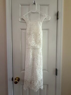 White Lace Sleeveless Midi Dress